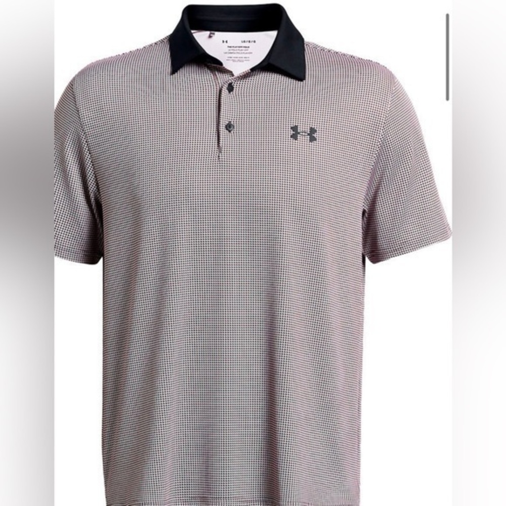 New Men’s Under Armour Golf Playoff 3.0 Printed Short Sleeve Polo Size m